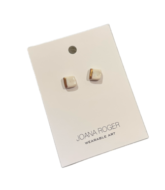 Objects in Clay Mini Square with gold earring