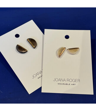Objects in Clay Half moons with gold earring