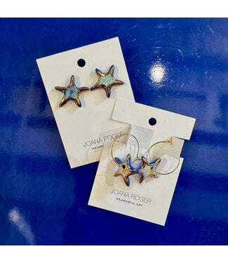 Objects in Clay Star stud earrings with gold Consignment