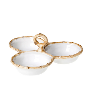 Juliska Bamboo 9" Triple Bowl Server - Natural