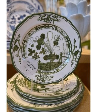 Beatriz Ball VIDA Faenza 9" Salad Plate Set of 4 (White and Green)