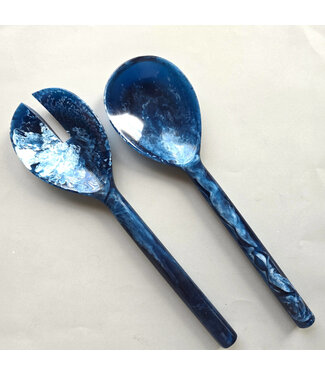 Gibb & Daan Resin Salad Serving Set - Blue