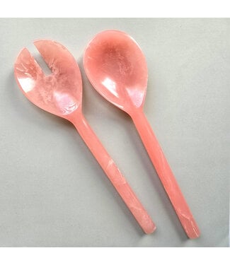 Gibb & Daan Resin Salad Serving Set - Pink