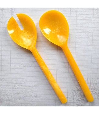 Gibb & Daan Resin Salad Serving Set - Yellow