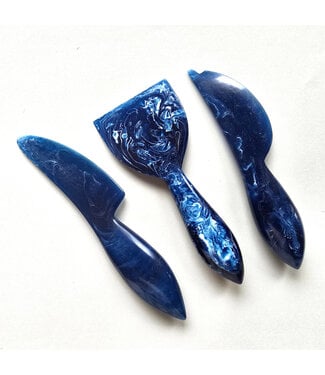 Gibb & Daan 3-Piece Cheese Knives Set - Dark Blue