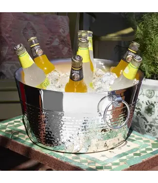 Mikasa 12 Qt Double Walled Hammered + Polished Beverage Tub