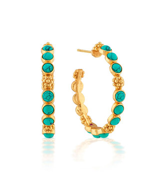 Capucine de Wulf Berry Gem Medium Hoop Earrings - Turquoise