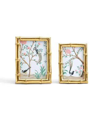 Two's Company Gold Faux Bamboo Photo Frame 5x7