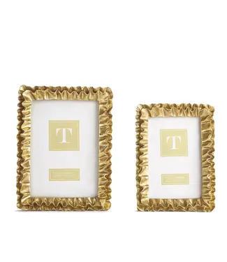 Two's Company Gold Ruffles Photo Frame 4x6