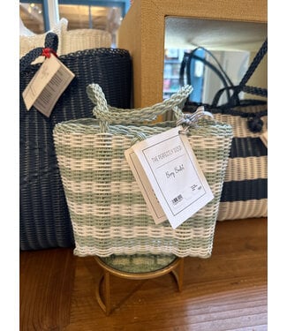 The Lilley Line Berry Bag | Mint/White Stripe