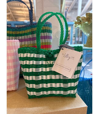 The Lilley Line Berry Bag |Green/White Stripe
