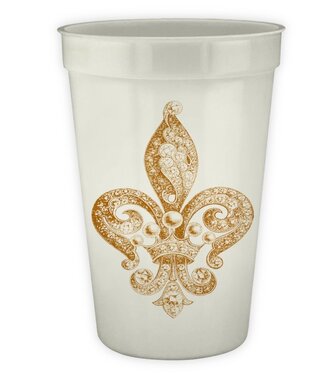 Alexa Pulitzer Jeweled Fleur de Lys Pearlized Cup (12 pack)