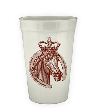 Alexa Pulitzer Royal Horse 16oz Pearlized Cups (12 pack)
