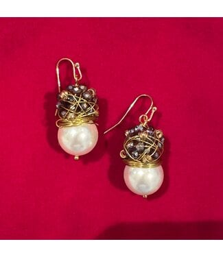 Laura McClendon Pearl Wire Wrapped Earring