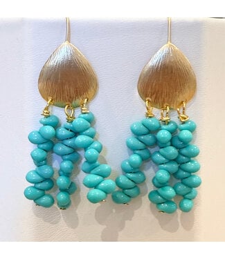 Laura McClendon Triple Turquoise Beaded Earring