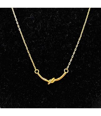 Laura McClendon Curved Knot Gold Necklace