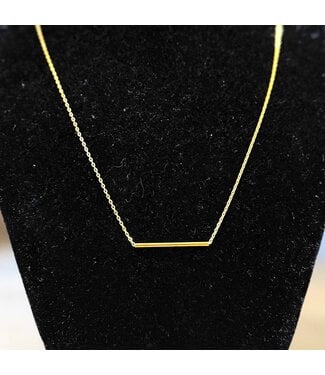 Laura McClendon Gold Bar Short Necklace