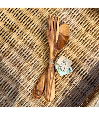 Savvas Greek Olive Wood Servers 8.5"