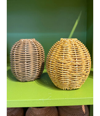 Pamela Dennis Small Wicker Bud Vase