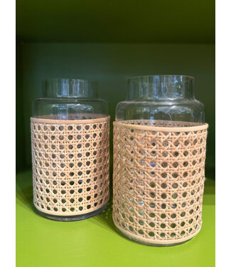 Pamela Dennis Rattan Vases
