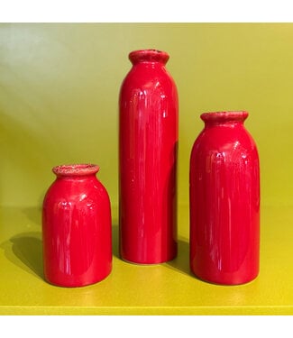 Pamela Dennis S/3 Burgundy Vases