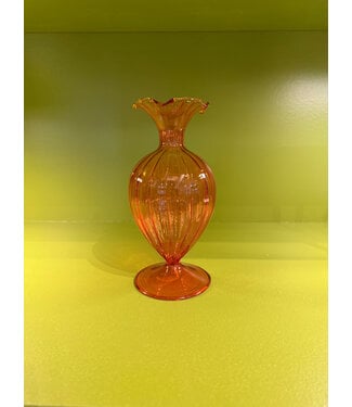 Pamela Dennis Fluted Orange Vase