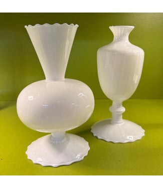 Pamela Dennis White Fluted Bud Vase