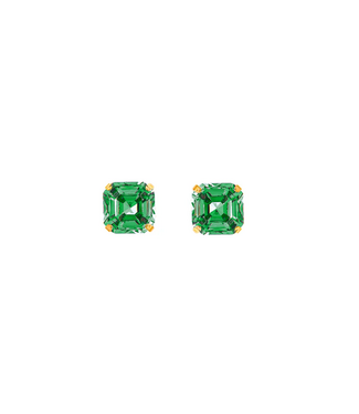 Ella Bartlow Hip to be Square Mini Studs - Emerald
