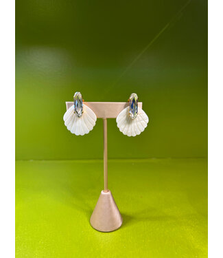 Ella Bartlow Art Deco Mother of Pearl Earrings - Clip On