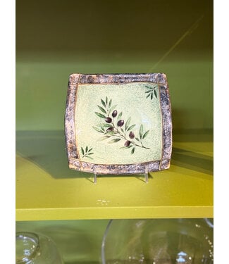 Pamela Dennis Greek Olive Branch Square Tray