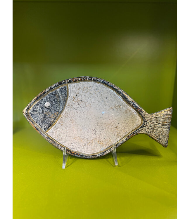 Fish Tray - Ivory and Gray/Gold