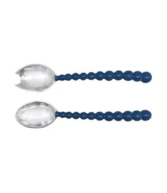 Mariposa Pearled Blue Salad Servers