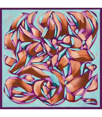Amanda Talley Amanda Talley Silk Scarf Purple and Mint