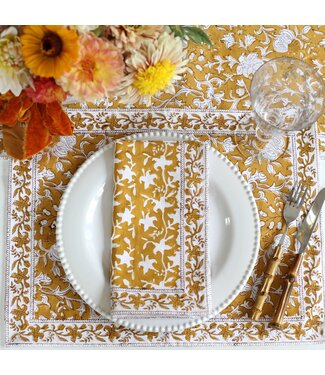 Pacific & Rose Textiles Napkins Pacho Verso Saffron, set of 4