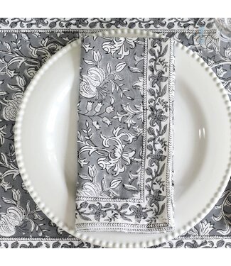 Pacific & Rose Textiles Napkins Pacho Slate, set of 4