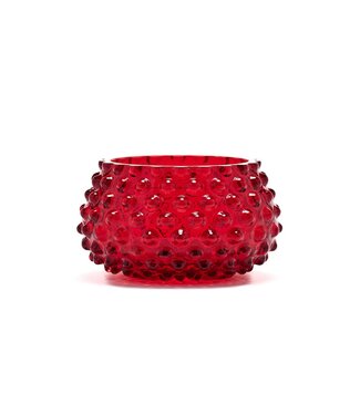 Maure Luxury Gifts Small Hobnail Glass Bowl | Holly Berries | Decorative Dish