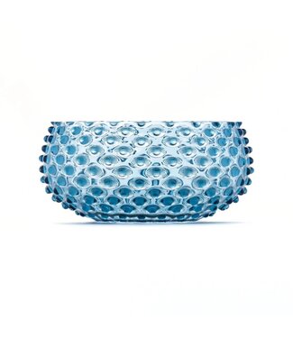 Maure Luxury Gifts Large Hobnail Glass Bowl | Midnight Blue | Decorative Dish