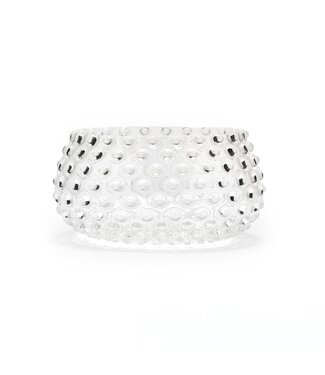 Maure Luxury Gifts Large Hobnail Glass Bowl | Clear Quartz | Decorative Dish