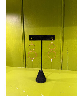 Laura McClendon Double Hoop with Pearl Drop Earring