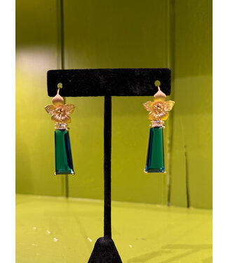 Laura McClendon Flower with Blue Stone Earring