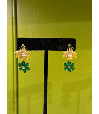 Laura McClendon Bee with Green Flower Earring