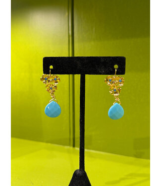 Laura McClendon Turquoise Stone on Turquoise Flowers