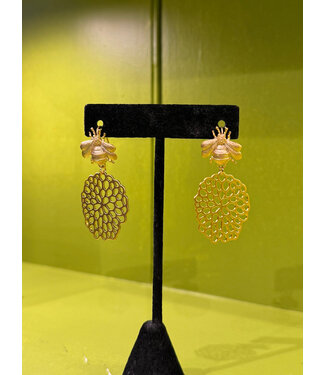 Laura McClendon Gold Bee with Honeycomb