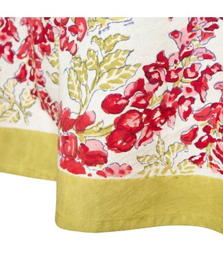 Couleur Nature Wisteria Pink & Green | French Tablecloths 59x59