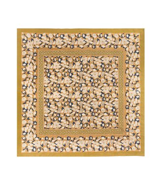 Couleur Nature Forest Harvest Mustard & Blue | French Tablecloth 59x59