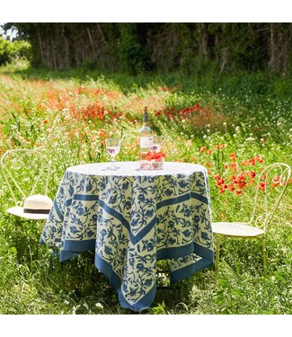 Couleur Nature Granada Cornflower Blue | French Tablecloth 59x59