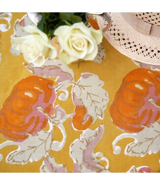 Couleur Nature Pumpkin Orange & Mustard Tablecloths 71x71