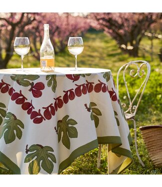 Couleur Nature Fig Red& Green | French Tablecloths 71x71