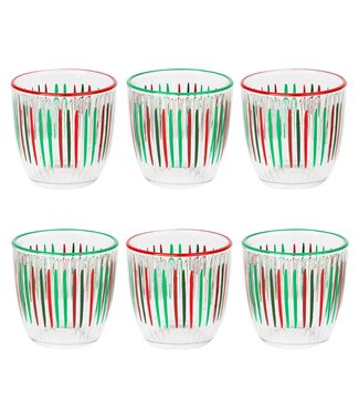 Talking Tables Red & Green Glass Tumblers S/6