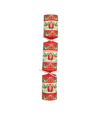 Talking Tables Folk Red Christmas Crackers - 6 Pack | Vintage Christmas |